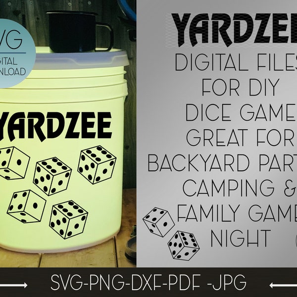Yardzee SVG , Yardzee dice game bundle , family yard game, yard Dice, Yardzee stencil SVG, camping games,  silhouette cricut svg file