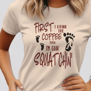 Sasquatch SVG, bigfoot, goin&#39; squatchin, silhouette, cricut cutting file, sublimation design, coffee mug svg