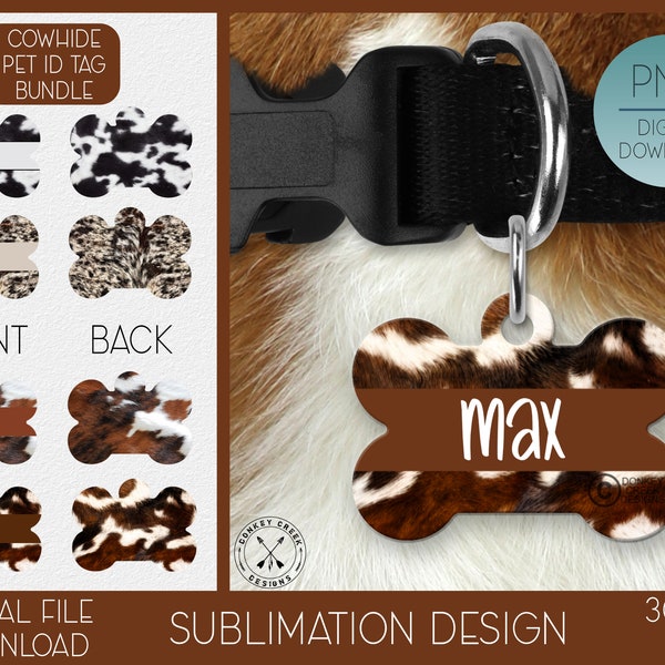 pet tag sublimation bundle, dog bone name tag, PNG Designs, Custom Sublimation Pet ID Tag Bundle - Personalized PNG Designs for Dogs