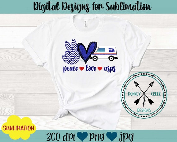 Download Peace Love Usps Sublimation Design Mail Truck Clipart Etsy PSD Mockup Templates