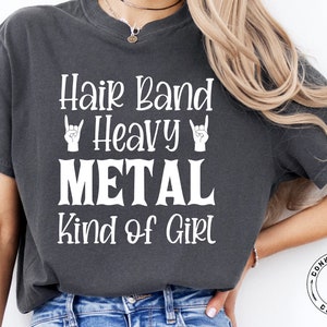 Haarband SVG, Heavy Metal SVG, Haarband meisje. Jaren 80 haarband meisje, rock and roll svg, heavy metal muziek, metalen duivelshoorns