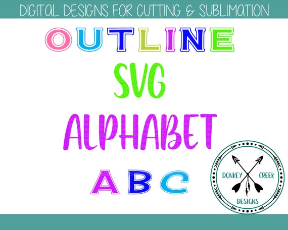 Download Outline Alphabet Svg Silhouette Cricut File Outlined Etsy SVG, PNG, EPS, DXF File