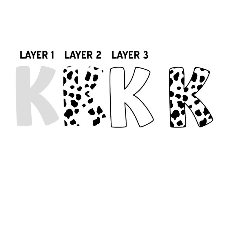 Download Cow pattern SVG letters cow print SVG cow alphabet cow | Etsy