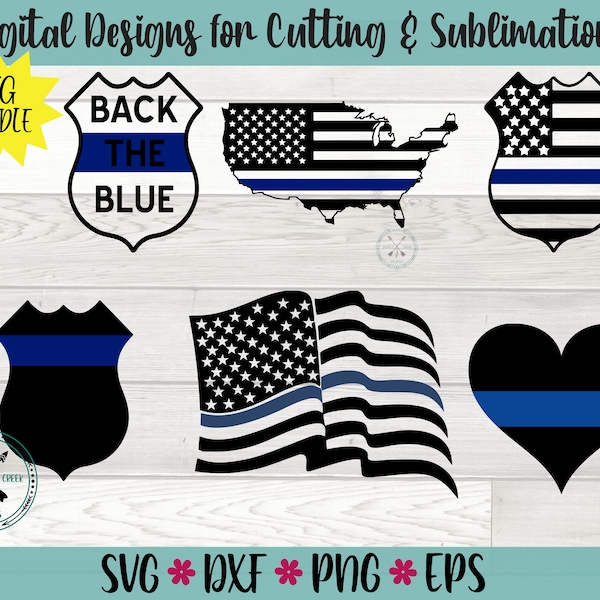 Law enforcement svg bundle,  thin blue line svg, first responder SVG, back the blue, cop flag, LEO Police flag, sublimation PNG, dxf, eps
