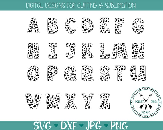 Download Clip Art Cow Alphabet Cow Monogram Letters Cow Pattern Svg Letters Sublimation Png Farm Alphabet Cow Print Svg Art Collectibles