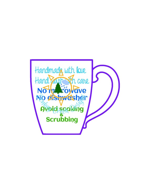 Vinyl Decal Care Card Coffee Mug Vinyl Care Printable Tag Etsy