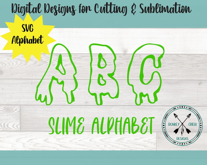 Download Slime SVG alphabet silhouette cricut cutting file | Etsy