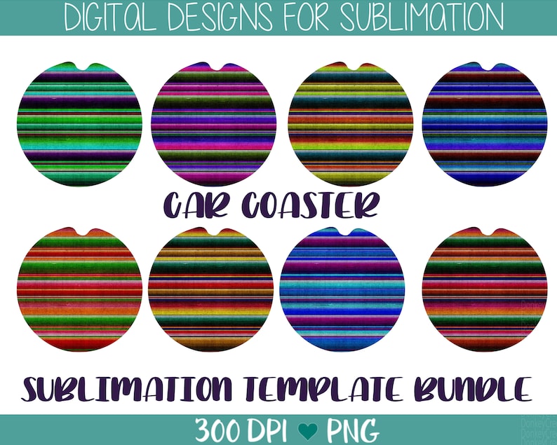 Download Sublimation Car Coaster Template car coaster PNG Serape | Etsy