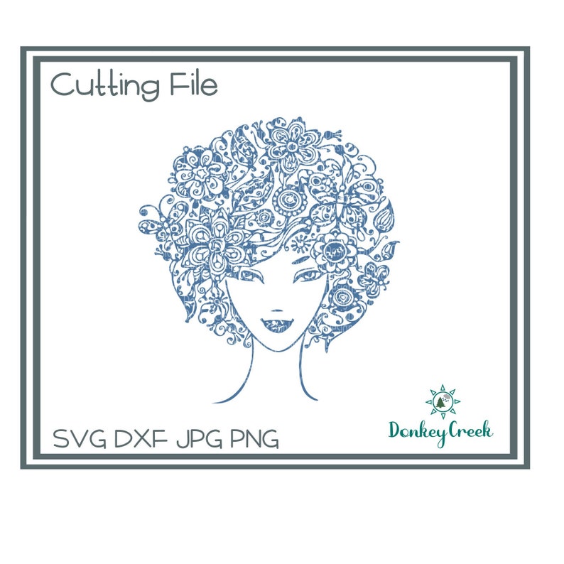 Download Clip Art Cricut Cutting File Mandala Girl Clip Art Girl With Butterfly Hair Mandala Svg Silhouette Beautiful Girl Svg Art Collectibles