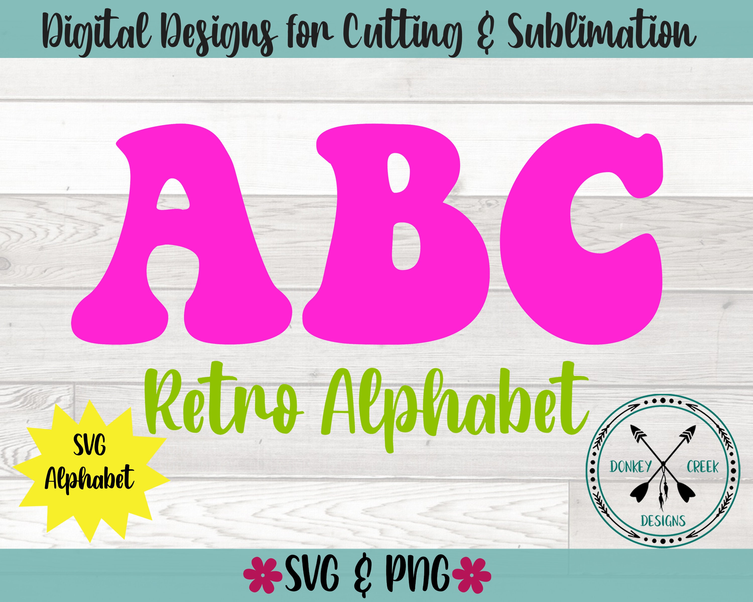 Retro SVG Alphabet Bubble Alphabet Groovy Letters SVG - Etsy
