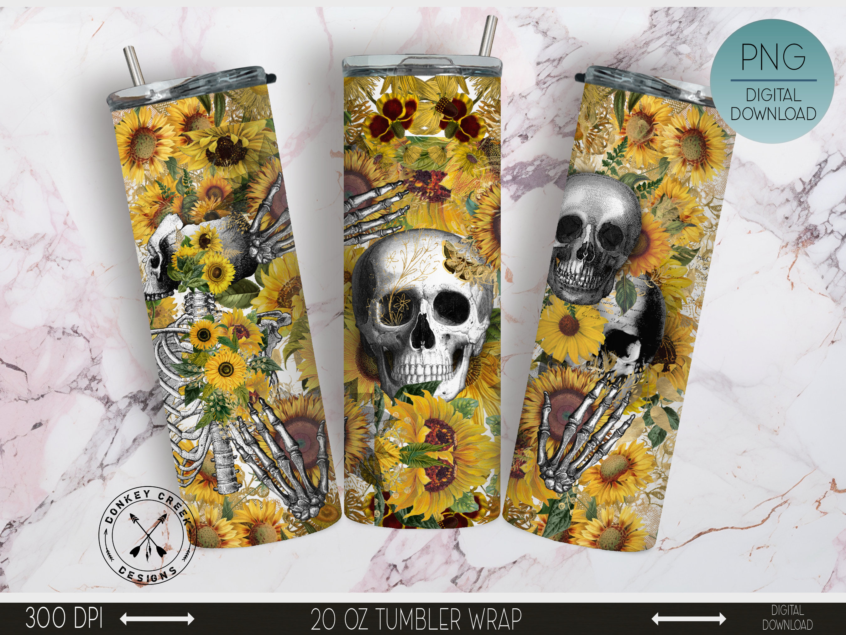 40oz Tumbler Handle Sleeve - Pink & Leopard Skulls - Tennessee Jane