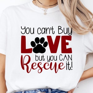 Hondenredding SVG, kan geen liefde kopen, maar je kunt het redden, silhouetbestand, hondenbezitter, hondensvg,