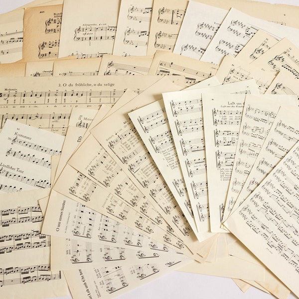 40 Music Sheets | Original Music Paper | vintage Sheet Music | Unique Music Paper for Crafting