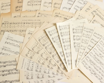 40 Music Sheets | Original Music Paper | vintage Sheet Music | Unique Music Paper for Crafting