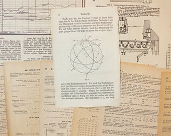 30 Vintage Wissenschaftsseiten | Antike Naturwissenschaften Buchseiten | Akademisches vintage Papier | Wissenschaft Ephemera