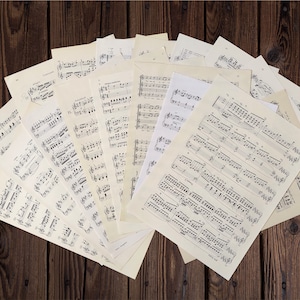 20 Sheets light Vintage Music Paper | Music Sheets | Music Paper for Crafting