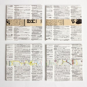 11x11cm oder 10x10cm Buchseiten Origamipapier 50 Stück Origami aus alten Büchern Bild 5