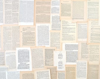 40 alte Vintage Buchseiten | Vintage Buchseiten für Scrapbooking | Buchpapier