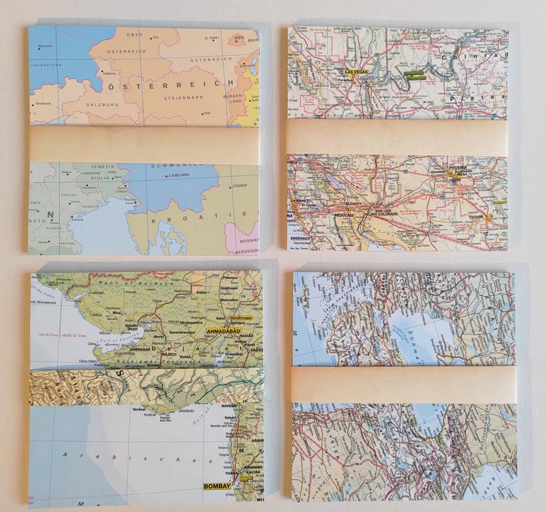 20 solid maps origami paper sheets 15 x 15 cm Origami from old maps Map origami image 6