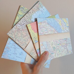 20 solid maps origami paper sheets 15 x 15 cm Origami from old maps Map origami image 8
