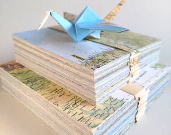 20 solid maps origami paper sheets 15 x 15 cm | Origami from old maps | Map origami