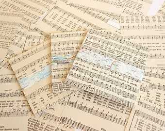 10 x 10 cm music origami paper 30 pieces | Origami from original music notes | Sheet music origami | Music Origami | Music paper squares