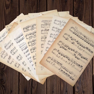 20 alte Notenblätter | Musikpapier zum Basteln | antikes Notenpapier | vintage Bastelpapier