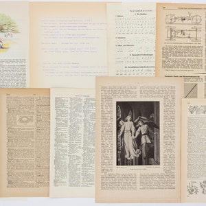 Vintage Papierset mit 75 Bögen Große vintage Buchseiten, Notenseiten, Landkarten, Bilderseiten Gemischtes vintage Papier Bild 9