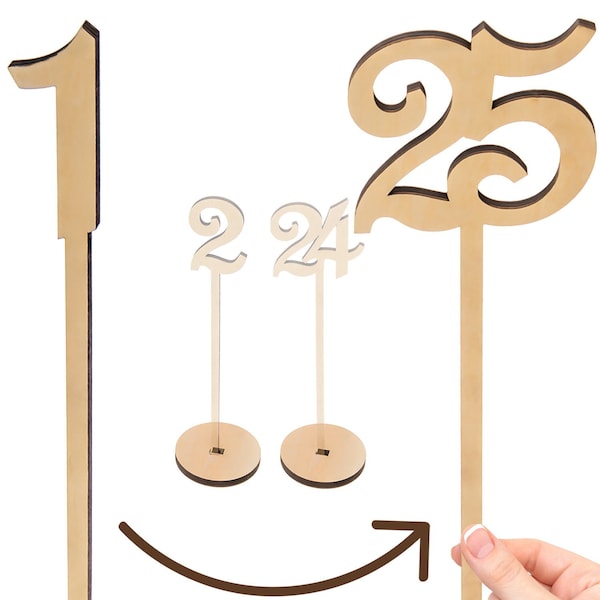 Custom Order Wooden Table Numbers 13.5" Tall [Price is PER NUMBER - Available 1-25 only]