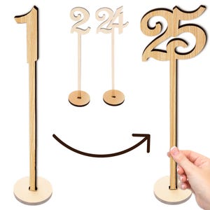 Custom Order Wooden Table Numbers 13.5" Tall [Price is PER NUMBER - Available 1-25 only]