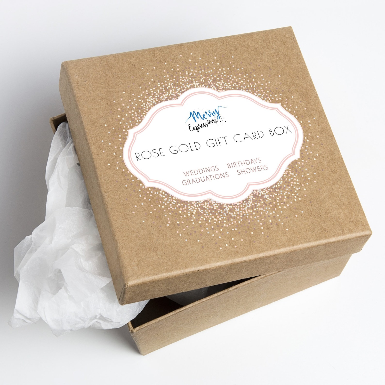 Rose Gold Wedding Gift Card Box Can be Personalized Etsy