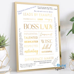Mentor Boss Lady Appreciation Gift: Framed Thank You Print Gift for a Manager or Friend - Desk Stand or Wall Hang [SAME DAY SHIPPING]