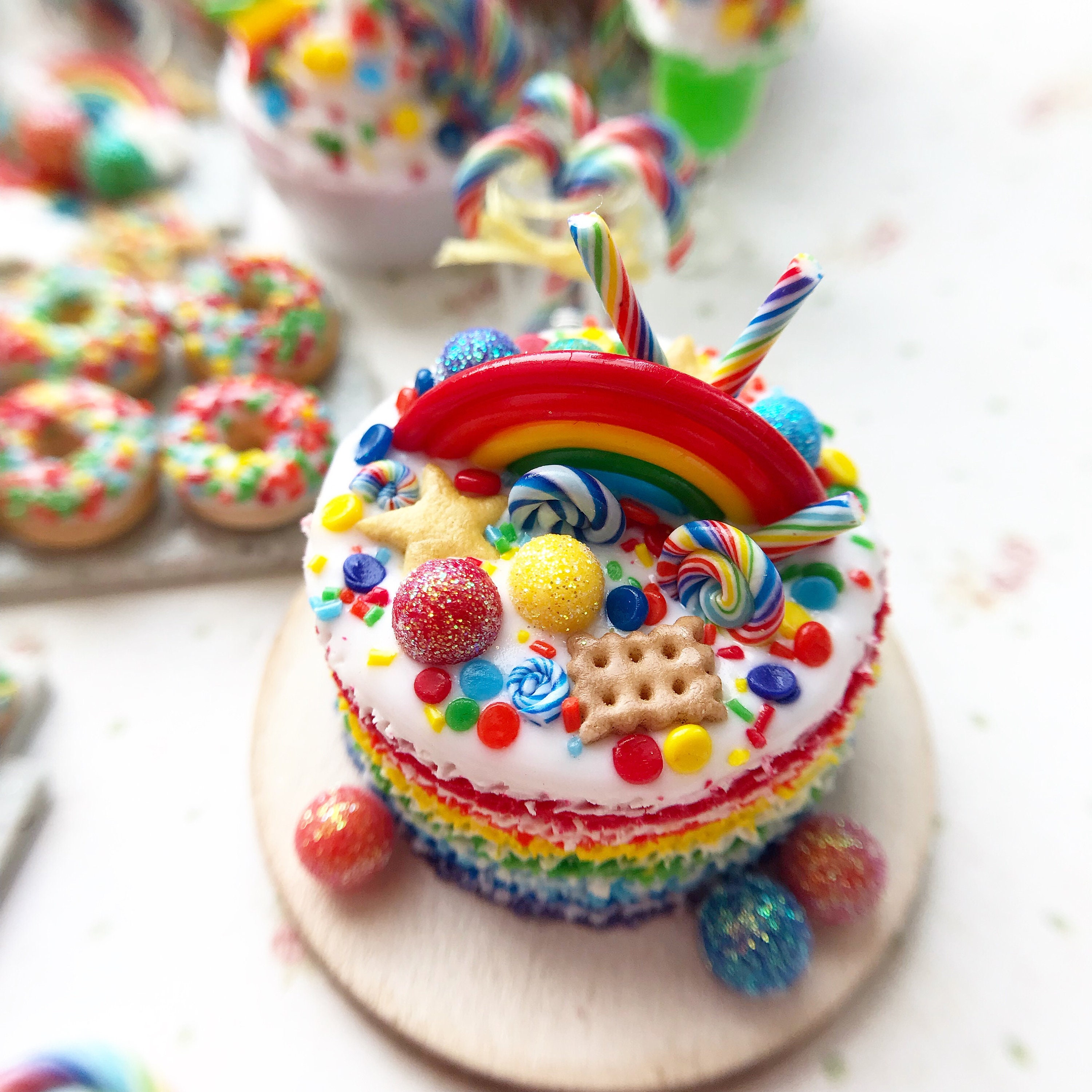Miniatur 1:12 Regenbogen Kuchen | Etsy