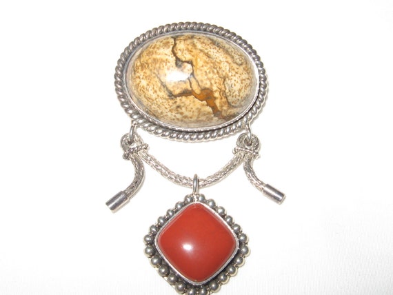 Vintage Suarti Bali Sterling Silver with Agate an… - image 3