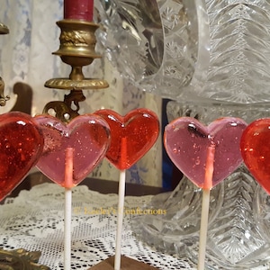 Valentine's Heart Clear Toy Candy, Barley Lollipops