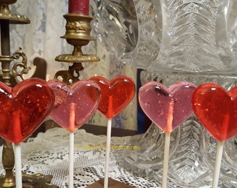 Valentine's Heart Clear Toy Candy, Barley Lollipops