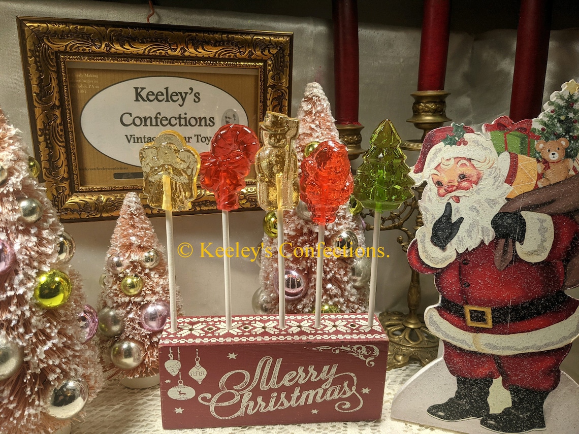 Christmas Clear Toy Candy Barley Lollipops Etsy