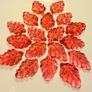 Leaves Bite Sized Clear Toy Candy Edible Hard Candy Cupcake Topper, Cake Decor, Party Favor - 48 Pcs