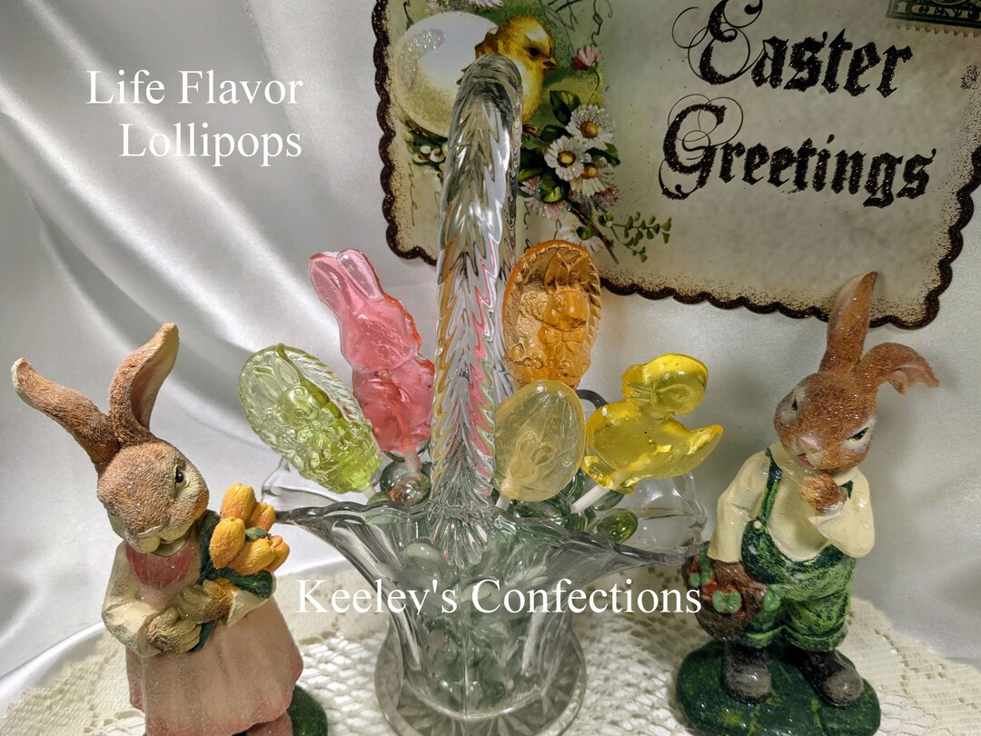 Life Flavor Lollipops Clear Toy Candy Easter Lollipops Etsy