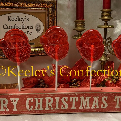 Candy Cane Christmas Clear Toy Candy Barley Lollipops Etsy