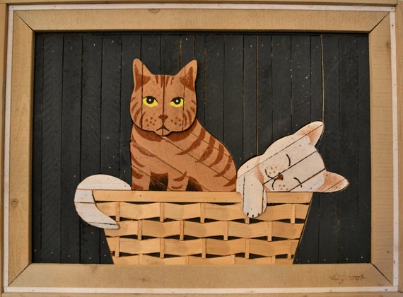 Cats Lath Wood Art by Theodore Degroot - Etsy