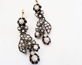 Antique old mine diamond earrings
