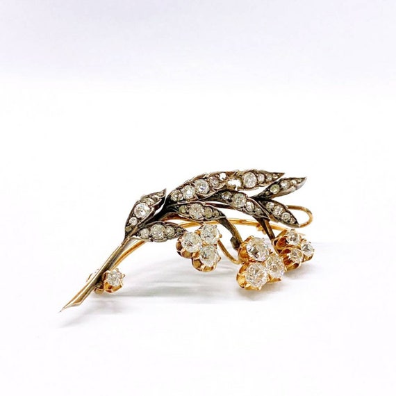Lily of the valley diamond brooch