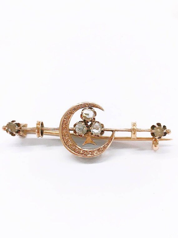 Antique rose diamond brooch