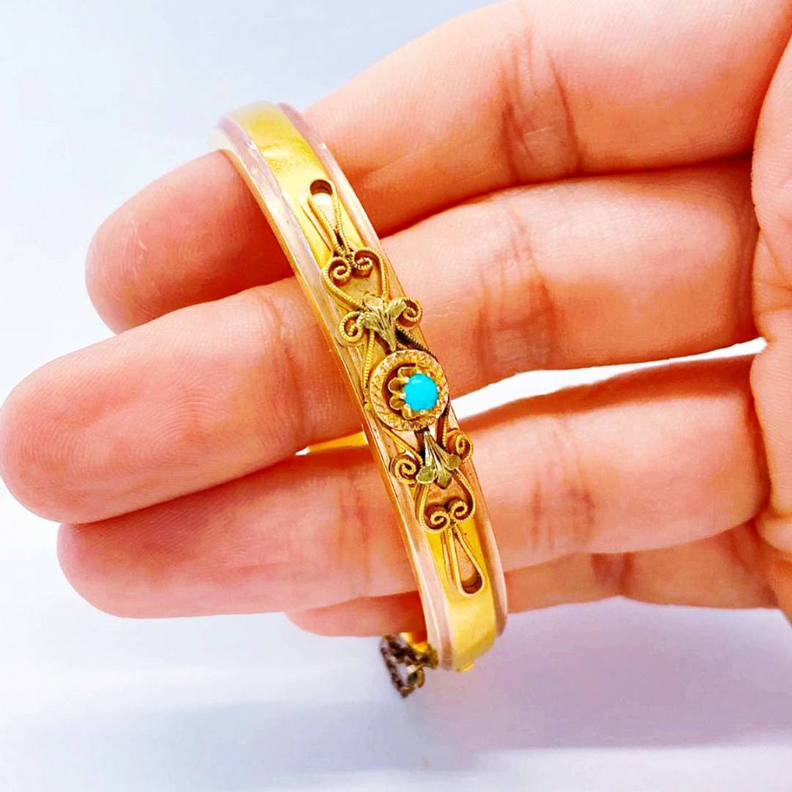 Antique gold cuff bracelet Etsy