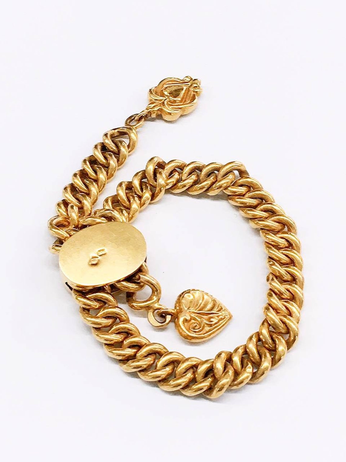Antique Gold Link Bracelet Etsy