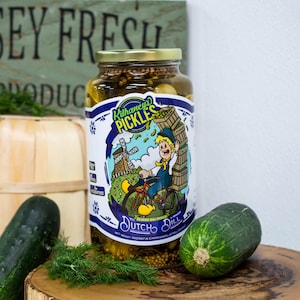 Dill Pickle Spears 4 pack; 32oz Handcrafted and Organic &quot;Dutch Dill&quot; Pickles