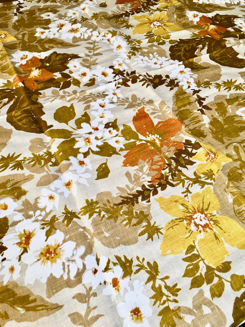 Tropical Linen Barkcloth Fabric Vintage 1960s 100/% Linen 1 14 Yards
