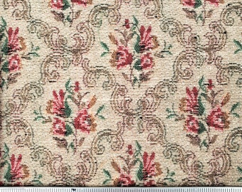 Tapestry Brocade Upholstery Fabric Remnant Vintage 1960's 70's