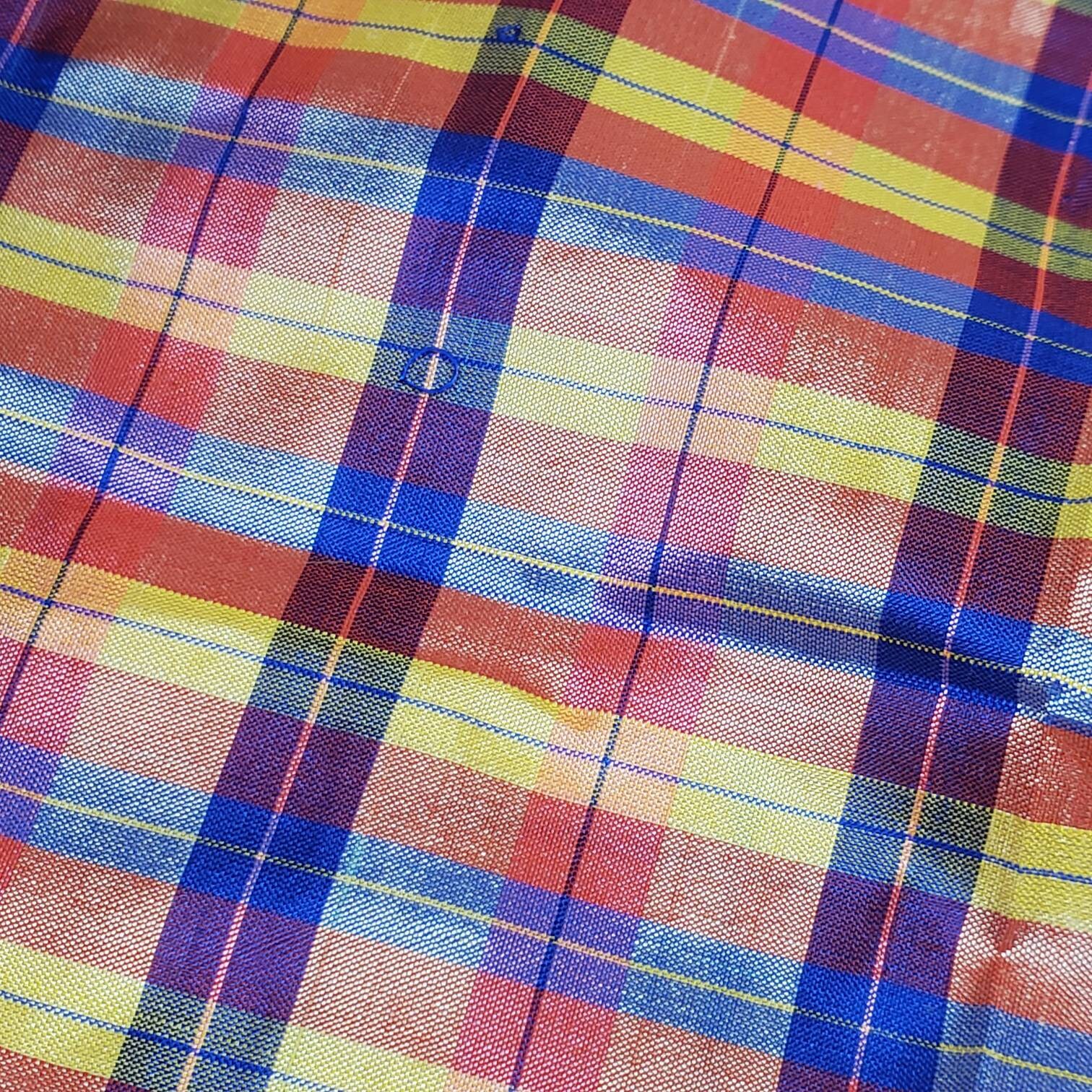 100 Silk Plaid Tartan Fabric / 2 1/4 Yards Etsy